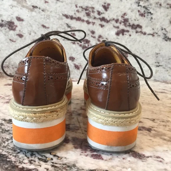 PRADA | Platform Jute Espadrilles Brogues Size 38 - Picture 4 of 16